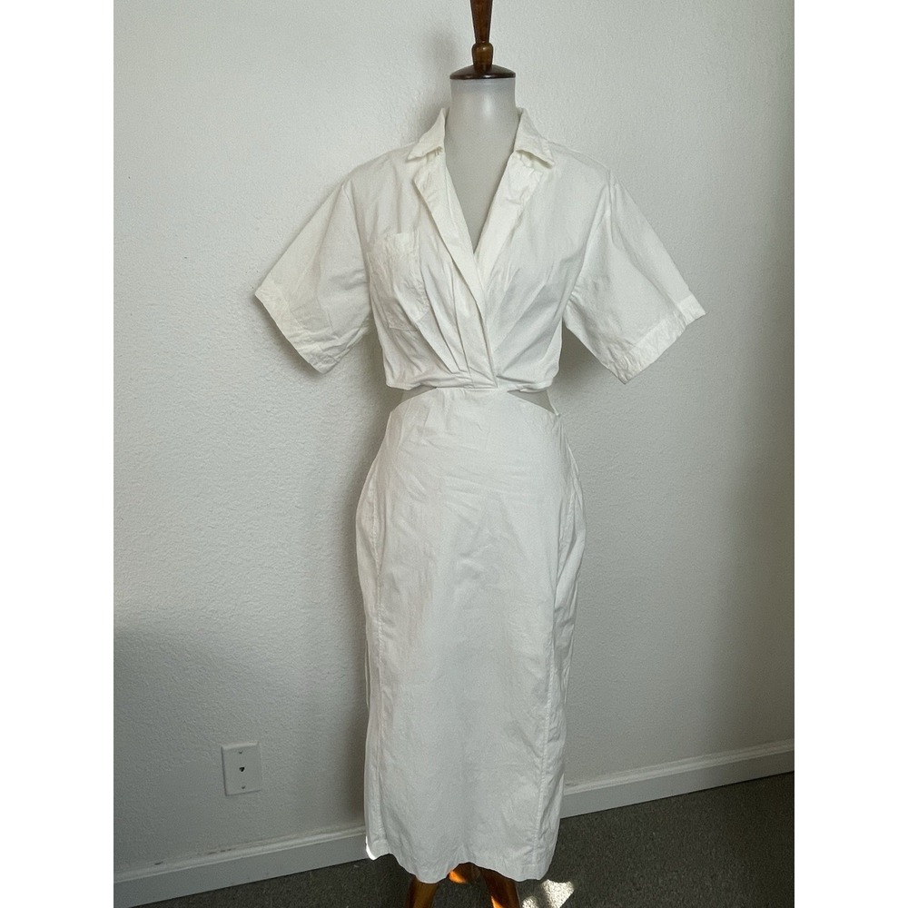 ASTR Midi Dress Women L Cut Out Corsica Minimalist Resortwear Summer FLAW